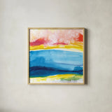 Jewel Waterway VII by Chris Paschke. Shown in a natural wood glass frame for a timeless modern aesthetic. Available as an archival giclee rolled canvas, fine art paper, or poster print. SKU 80133a.