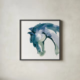 Kings Horses II Cool by Chris Paschke. Shown in a sleek black glass frame for a contemporary gallery look. Available as an archival giclee rolled canvas, fine art paper, or poster print. SKU 100460a.