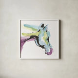 Kings Horses III by Chris Paschke. Shown in a crisp white glass frame for a clean and minimalist style. Available as an archival giclee rolled canvas, fine art paper, or poster print. SKU 98223a.