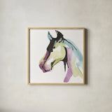 Kings Horses IV by Chris Paschke. Shown in a natural wood glass frame for a timeless modern aesthetic. Available as an archival giclee rolled canvas, fine art paper, or poster print. SKU 98224a.