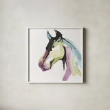 Kings Horses IV by Chris Paschke. Shown in a crisp white glass frame for a clean and minimalist style. Available as an archival giclee rolled canvas, fine art paper, or poster print. SKU 98224a.