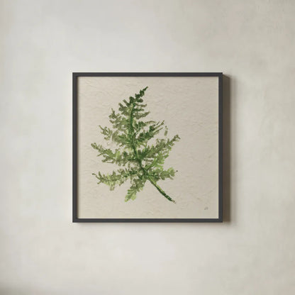 Kozo Fern I by Chris Paschke. Shown in a sleek black glass frame for a contemporary gallery look. Available as an archival giclee rolled canvas, fine art paper, or poster print. SKU 95414a.