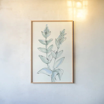 Lambs Ear Sage III by Chris Paschke. shown as a paper print in a natural frame. Available as a archival giclee rolled canvas, fine art paper, or poster print. SKU 55069h.