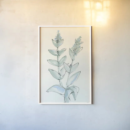Lambs Ear Sage III by Chris Paschke. shown as a paper print in a white frame. Available as a archival giclee rolled canvas, fine art paper, or poster print. SKU 55069h.