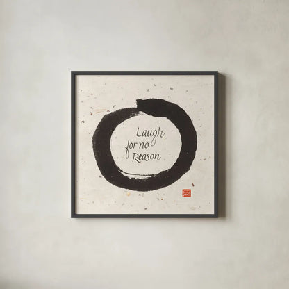 Laugh for No by Chris Paschke. Shown in a sleek black glass frame for a contemporary gallery look. Available as an archival giclee rolled canvas, fine art paper, or poster print. SKU 1397a.