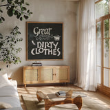 Laundry Room I by Chris Paschke. Shown in a natural wood frame in a cozy modern living room. Available as an archival giclee rolled canvas, fine art paper, or poster print. SKU 38781a.