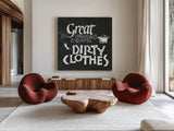 Laundry Room I by Chris Paschke. Shown as extra-large giant wall art in a modern living room. Available as an archival giclee rolled canvas, fine art paper, or poster print. SKU 38781a.