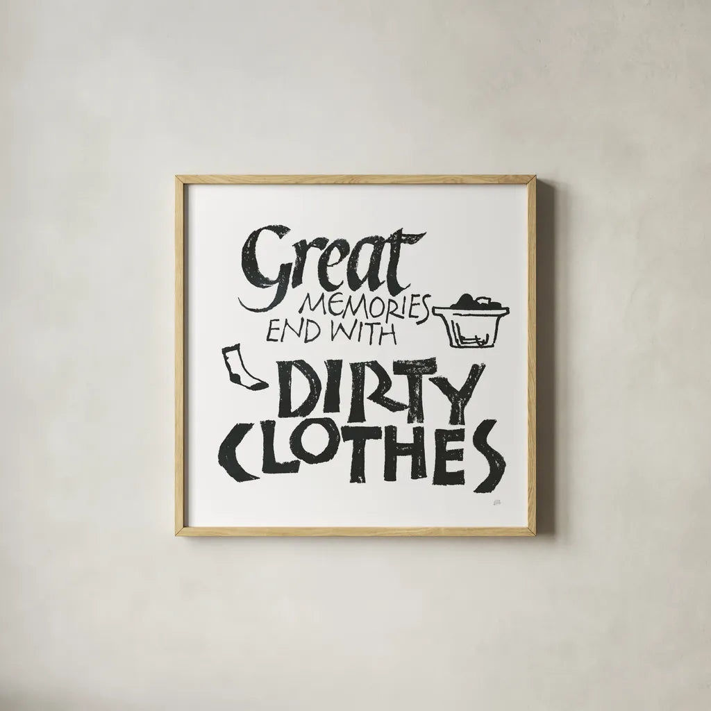 Laundry Room I White by Chris Paschke. Shown in a natural wood glass frame for a timeless modern aesthetic. Available as an archival giclee rolled canvas, fine art paper, or poster print. SKU 65515a.