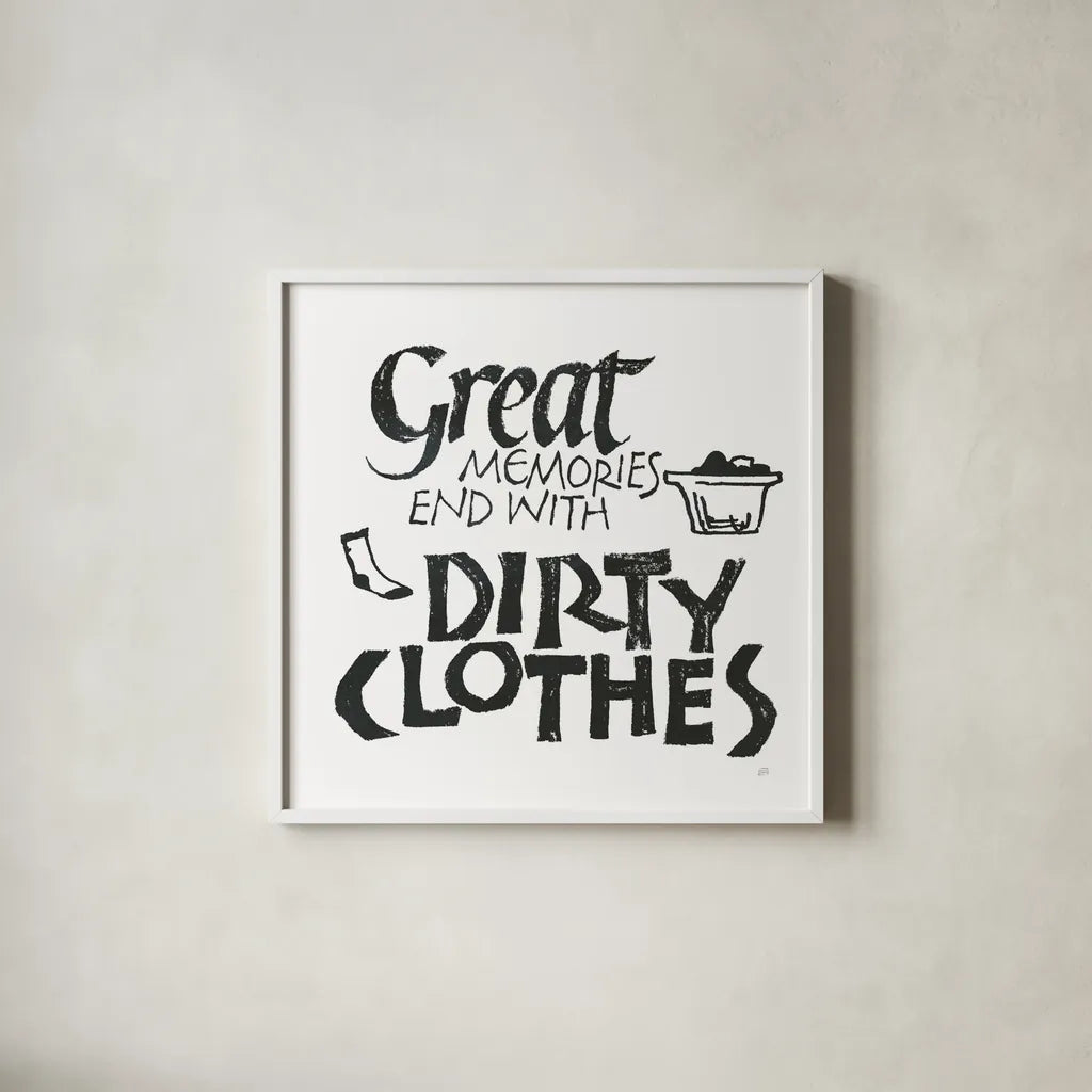 Laundry Room I White by Chris Paschke. Shown in a crisp white glass frame for a clean and minimalist style. Available as an archival giclee rolled canvas, fine art paper, or poster print. SKU 65515a.