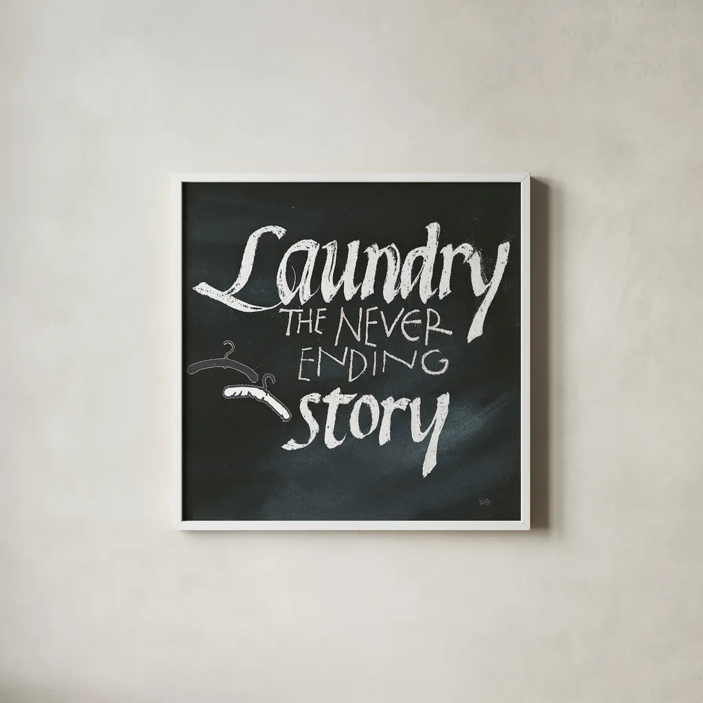 Laundry Room II by Chris Paschke. Shown in a crisp white glass frame for a clean and minimalist style. Available as an archival giclee rolled canvas, fine art paper, or poster print. SKU 38782a.