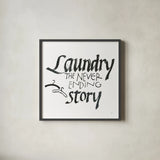 Laundry Room II White by Chris Paschke. Shown in a sleek black glass frame for a contemporary gallery look. Available as an archival giclee rolled canvas, fine art paper, or poster print. SKU 65516a.