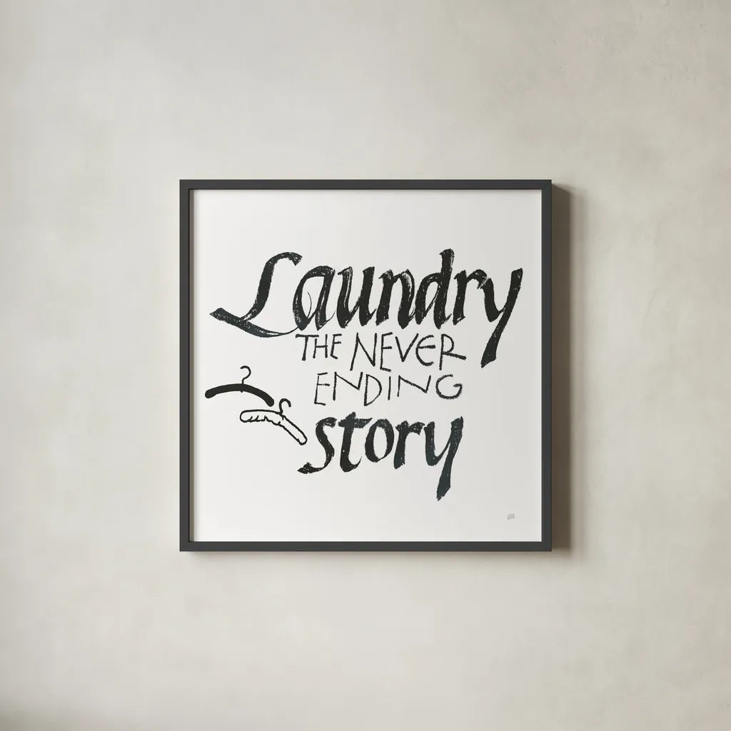 Laundry Room II White by Chris Paschke. Shown in a sleek black glass frame for a contemporary gallery look. Available as an archival giclee rolled canvas, fine art paper, or poster print. SKU 65516a.