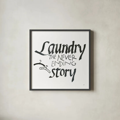 Laundry Room II White by Chris Paschke. Shown in a sleek black glass frame for a contemporary gallery look. Available as an archival giclee rolled canvas, fine art paper, or poster print. SKU 65516a.