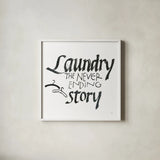 Laundry Room II White by Chris Paschke. Shown in a crisp white glass frame for a clean and minimalist style. Available as an archival giclee rolled canvas, fine art paper, or poster print. SKU 65516a.