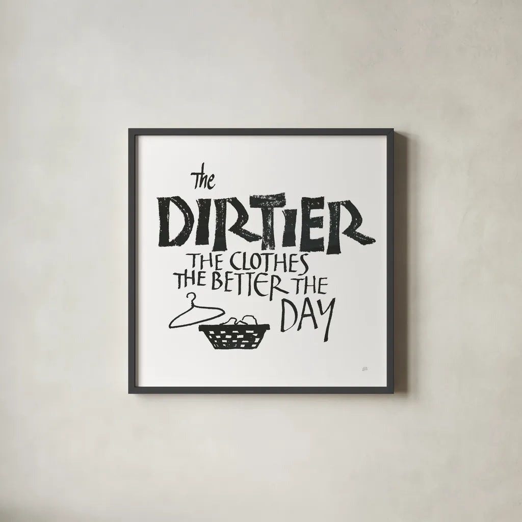 Laundry Room IV White by Chris Paschke. Shown in a sleek black glass frame for a contemporary gallery look. Available as an archival giclee rolled canvas, fine art paper, or poster print. SKU 65518a.