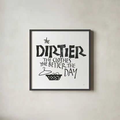 Laundry Room IV White by Chris Paschke. Shown in a sleek black glass frame for a contemporary gallery look. Available as an archival giclee rolled canvas, fine art paper, or poster print. SKU 65518a.