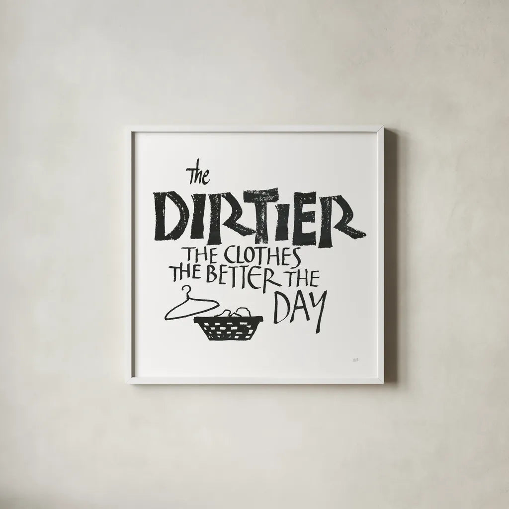 Laundry Room IV White by Chris Paschke. Shown in a crisp white glass frame for a clean and minimalist style. Available as an archival giclee rolled canvas, fine art paper, or poster print. SKU 65518a.