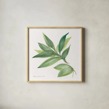 Laurel Bay by Chris Paschke. Shown in a natural wood glass frame for a timeless modern aesthetic. Available as an archival giclee rolled canvas, fine art paper, or poster print. SKU 27519a.