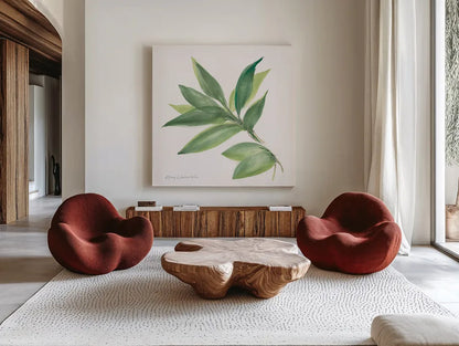 Laurel Bay by Chris Paschke. Shown as extra-large giant wall art in a modern living room. Available as an archival giclee rolled canvas, fine art paper, or poster print. SKU 27519a.