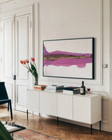 Lava by Chris Paschke. shown as a framed stretched canvas in a living room above a console. Available as a archival giclee rolled canvas, fine art paper, or poster print. SKU 65428i.
