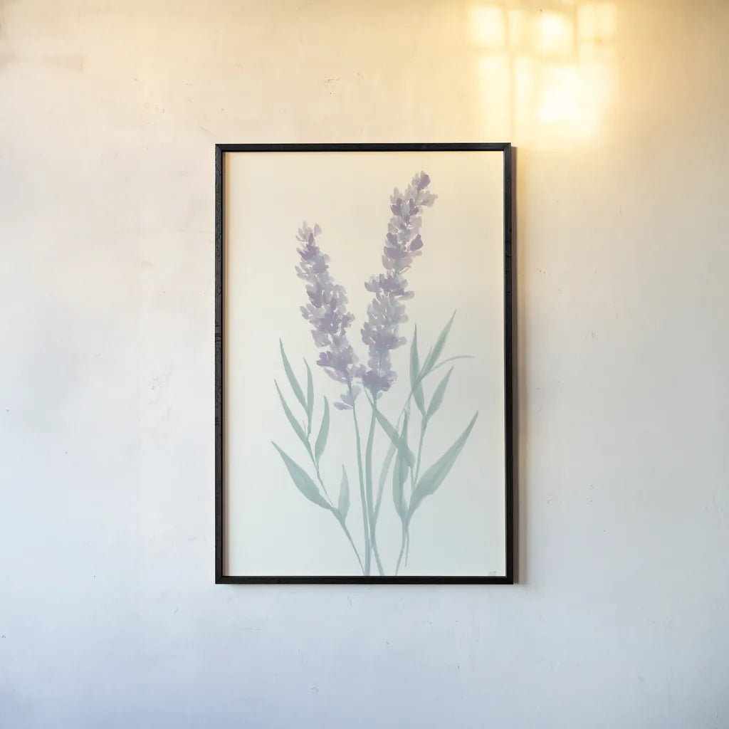 Lavender I by Chris Paschke. shown as a paper print in a black flame. Available as a archival giclee rolled canvas, fine art paper, or poster print. SKU 55075h.