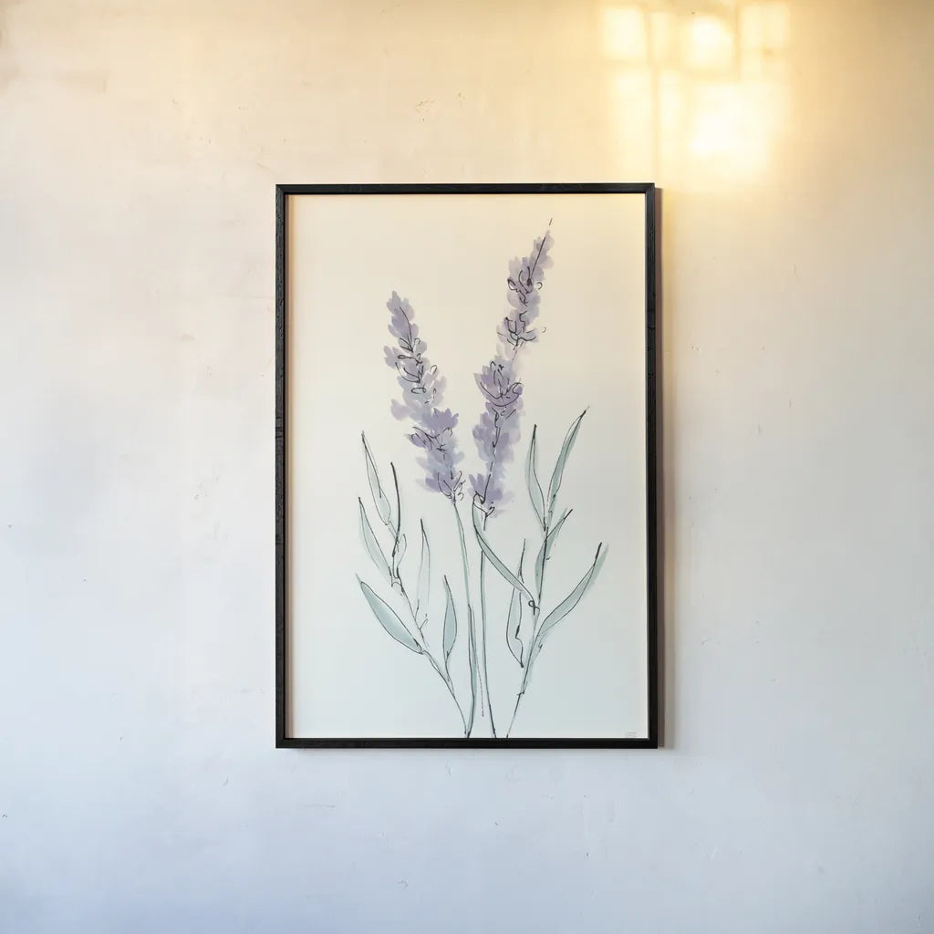 Lavender III by Chris Paschke. shown as a paper print in a black flame. Available as a archival giclee rolled canvas, fine art paper, or poster print. SKU 55077h.