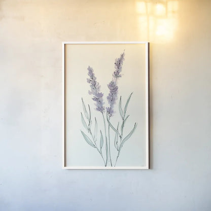 Lavender III by Chris Paschke. shown as a paper print in a white frame. Available as a archival giclee rolled canvas, fine art paper, or poster print. SKU 55077h.