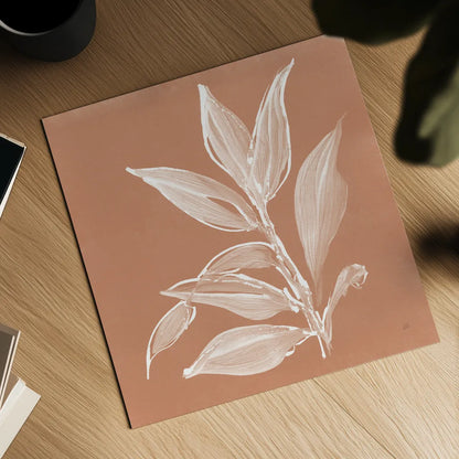 Leaf Study I Pheasant by Chris Paschke. Shown as a detailed flat fine art print, highlighting archival giclee quality. Available as an archival giclee rolled canvas, fine art paper, or poster print. SKU 68930a.