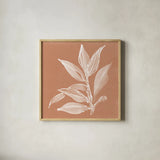 Leaf Study I Pheasant by Chris Paschke. Shown in a natural wood glass frame for a timeless modern aesthetic. Available as an archival giclee rolled canvas, fine art paper, or poster print. SKU 68930a.