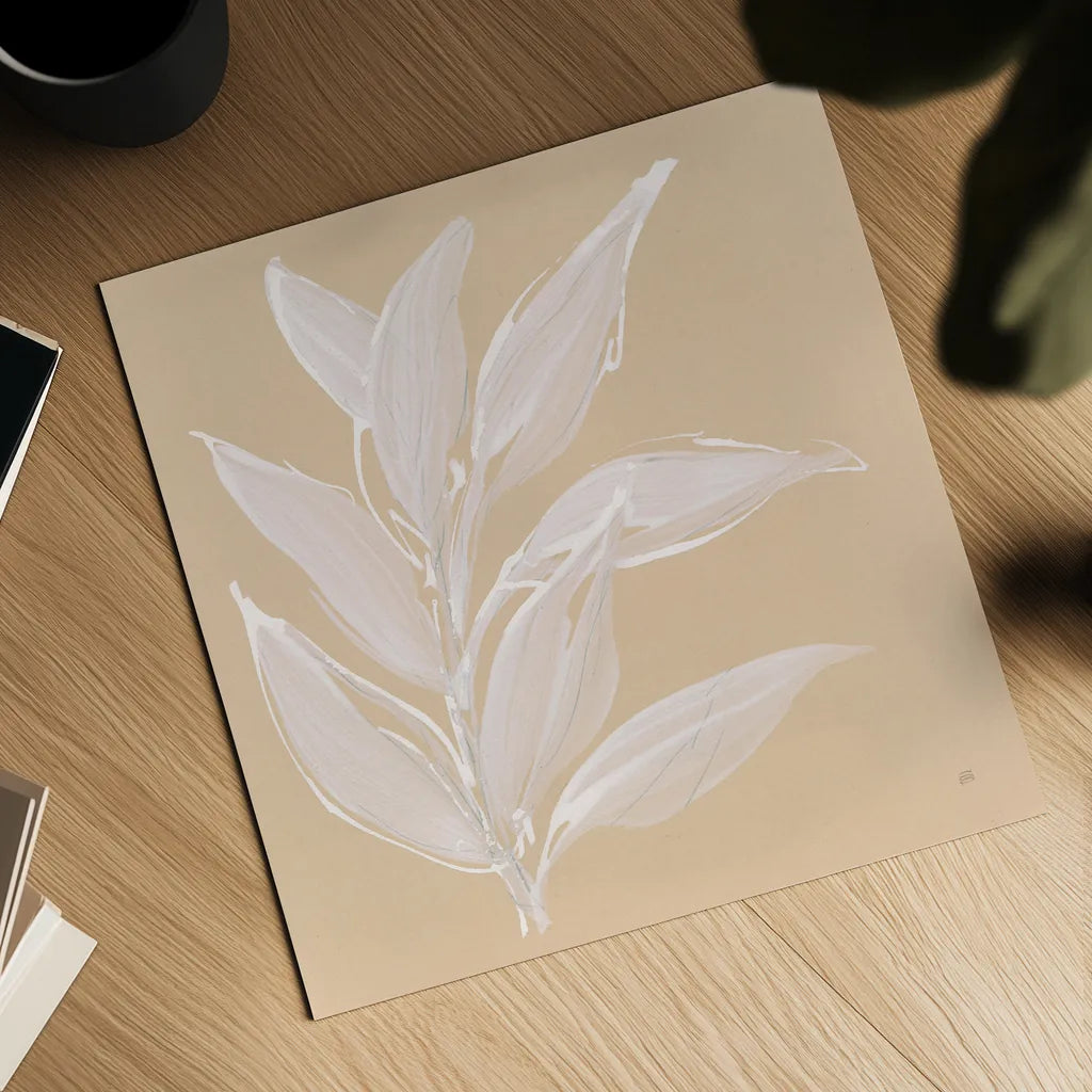 Leaf Study II by Chris Paschke. Shown as a detailed flat fine art print, highlighting archival giclee quality. Available as an archival giclee rolled canvas, fine art paper, or poster print. SKU 66773a.