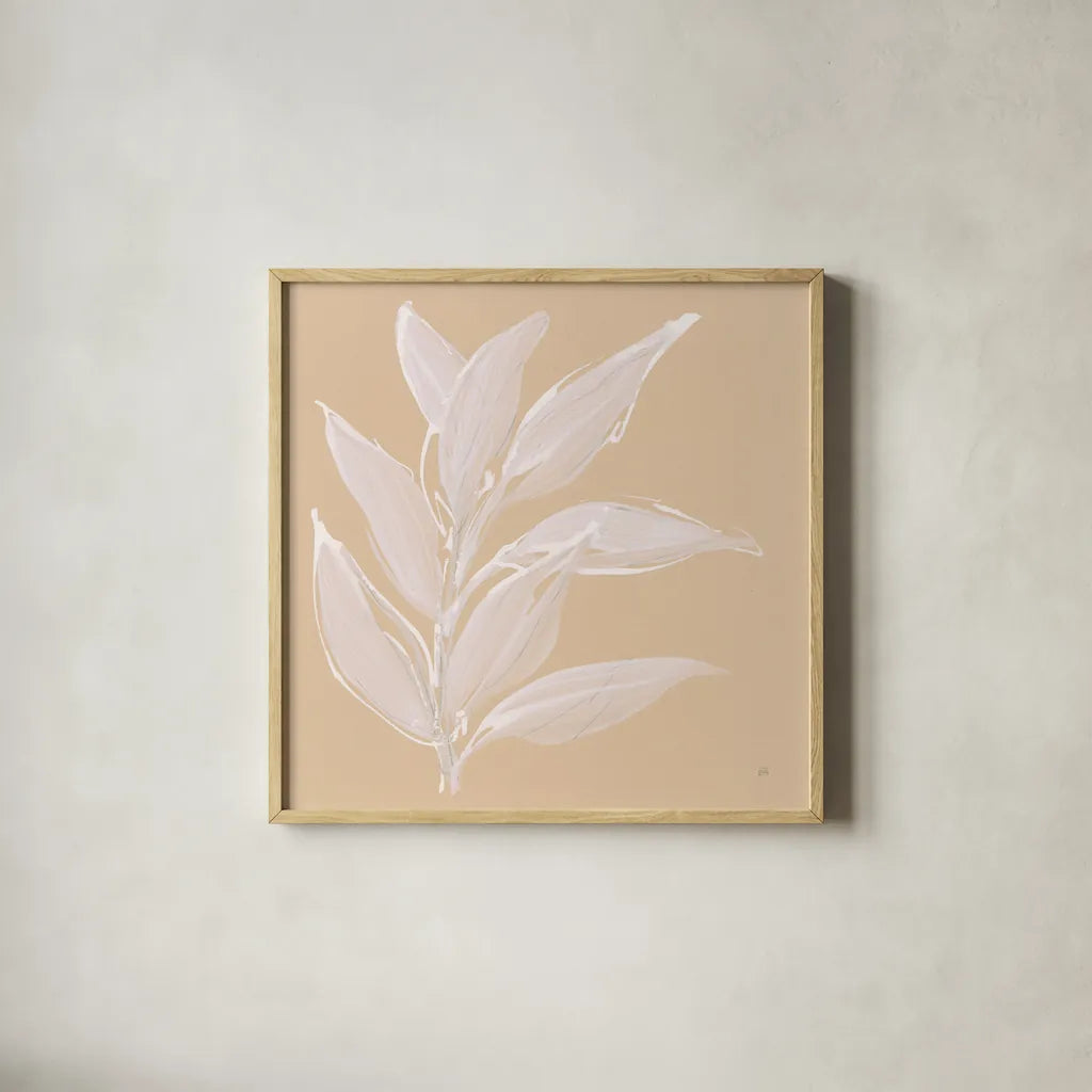 Leaf Study II by Chris Paschke. Shown in a natural wood glass frame for a timeless modern aesthetic. Available as an archival giclee rolled canvas, fine art paper, or poster print. SKU 66773a.