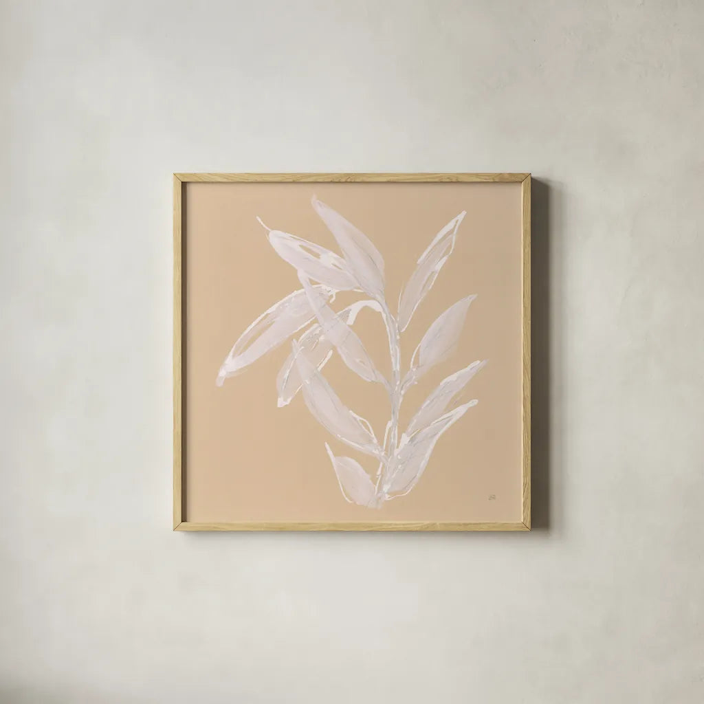 Leaf Study III by Chris Paschke. Shown in a natural wood glass frame for a timeless modern aesthetic. Available as an archival giclee rolled canvas, fine art paper, or poster print. SKU 66774a.