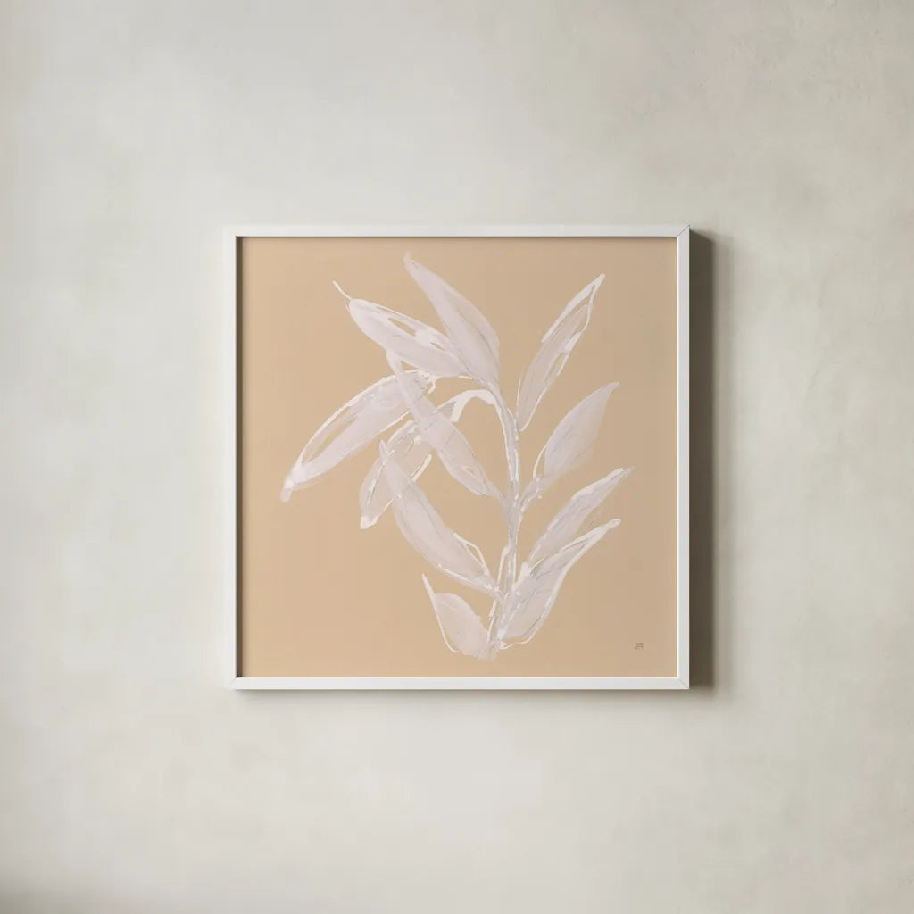 Leaf Study III by Chris Paschke. Shown in a crisp white glass frame for a clean and minimalist style. Available as an archival giclee rolled canvas, fine art paper, or poster print. SKU 66774a.