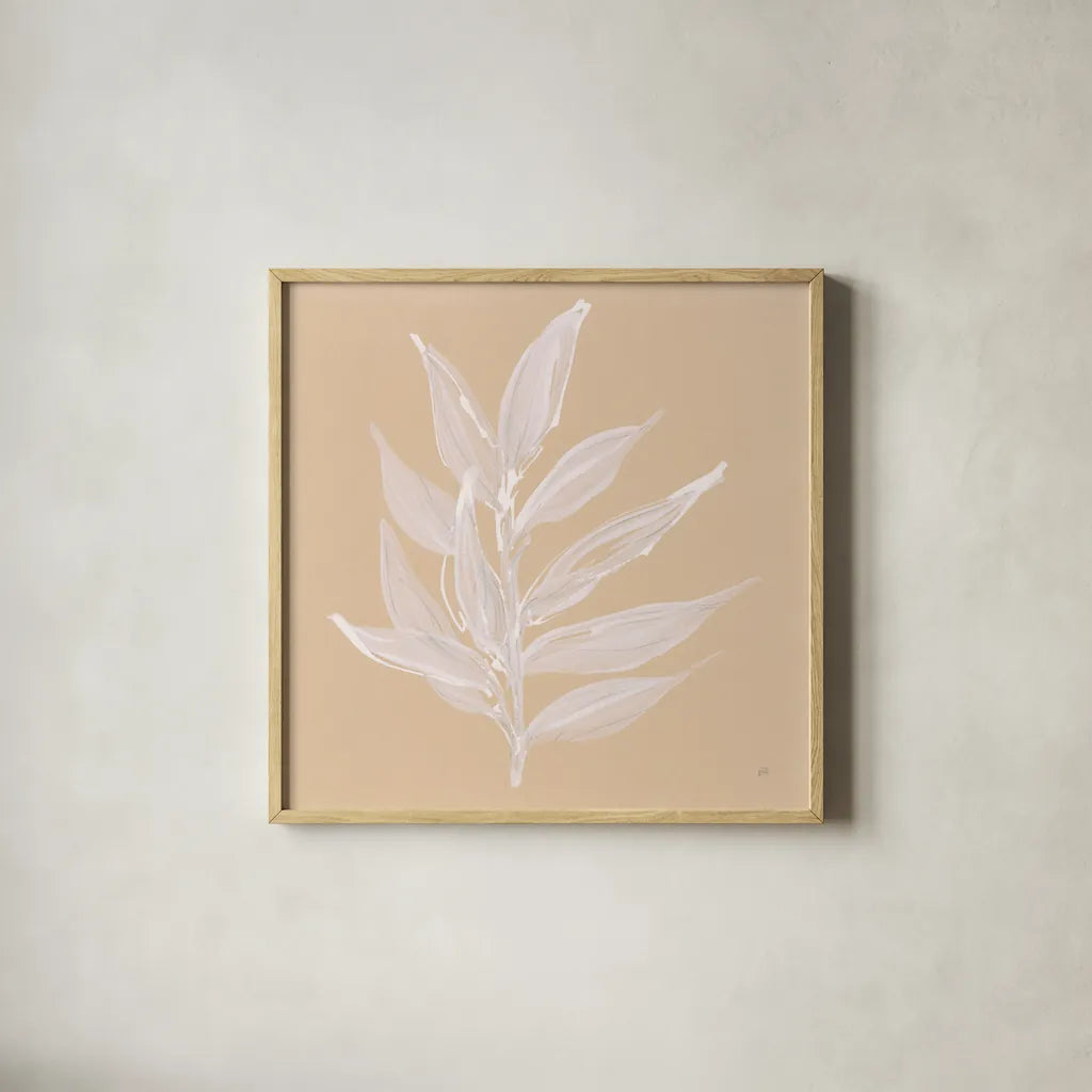 Leaf Study IV by Chris Paschke. Shown in a natural wood glass frame for a timeless modern aesthetic. Available as an archival giclee rolled canvas, fine art paper, or poster print. SKU 66775a.