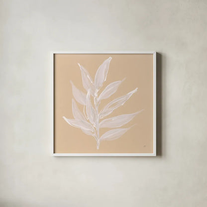 Leaf Study IV by Chris Paschke. Shown in a crisp white glass frame for a clean and minimalist style. Available as an archival giclee rolled canvas, fine art paper, or poster print. SKU 66775a.