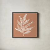 Leaf Study IV Pheasant by Chris Paschke. Shown in a sleek black glass frame for a contemporary gallery look. Available as an archival giclee rolled canvas, fine art paper, or poster print. SKU 68931a.