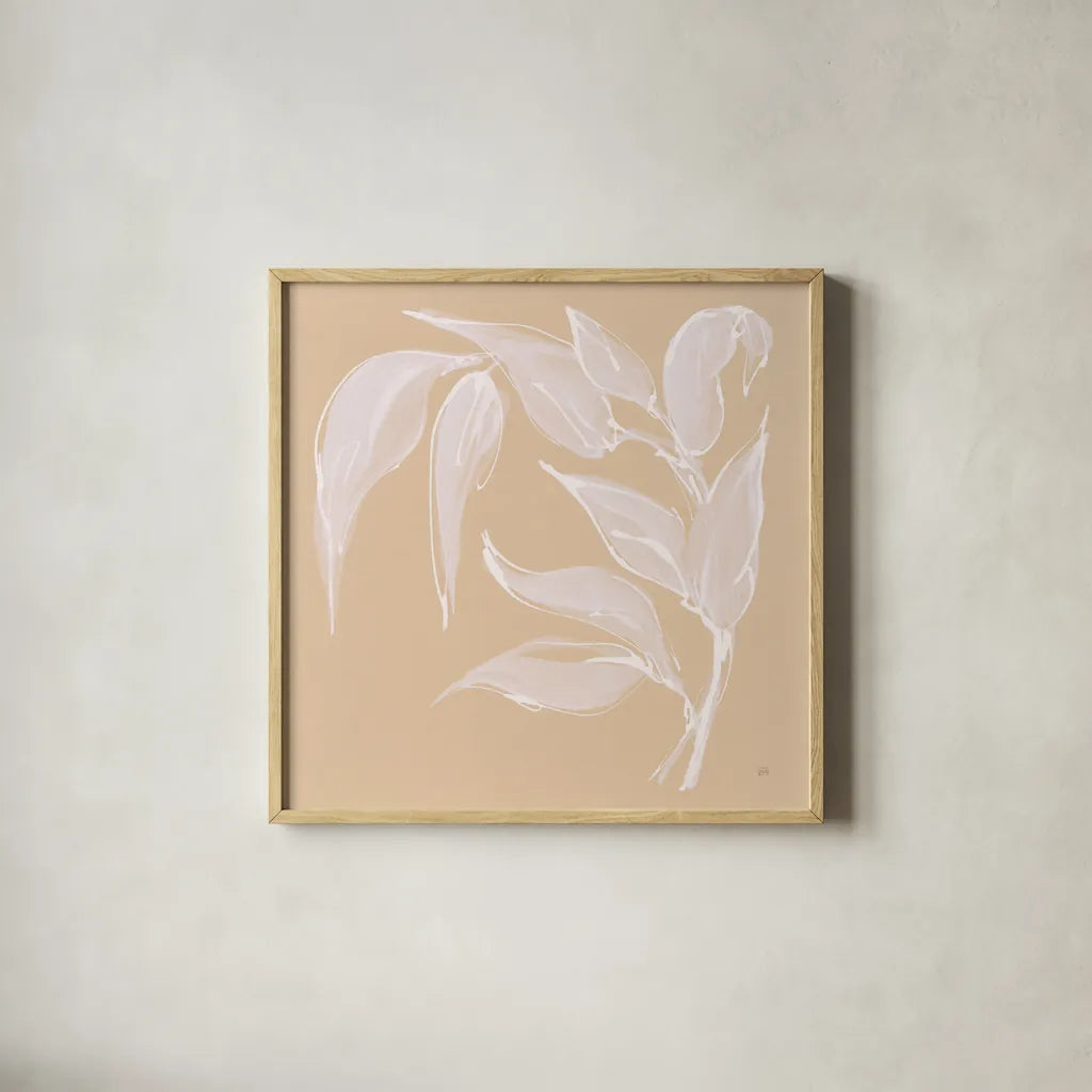 Leaf Study V by Chris Paschke. Shown in a natural wood glass frame for a timeless modern aesthetic. Available as an archival giclee rolled canvas, fine art paper, or poster print. SKU 66776a.