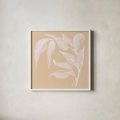 Leaf Study V by Chris Paschke. Shown in a crisp white glass frame for a clean and minimalist style. Available as an archival giclee rolled canvas, fine art paper, or poster print. SKU 66776a.