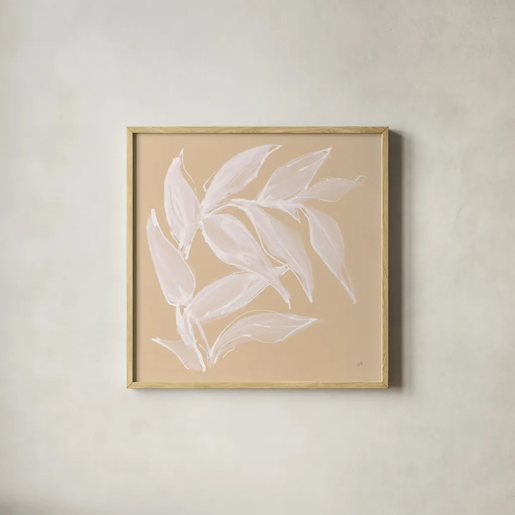 Leaf Study VI by Chris Paschke. Shown in a natural wood glass frame for a timeless modern aesthetic. Available as an archival giclee rolled canvas, fine art paper, or poster print. SKU 66777a.