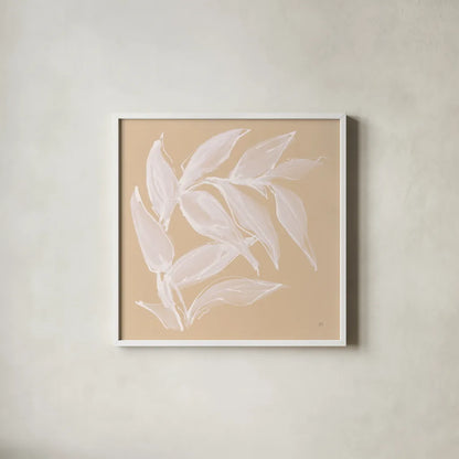 Leaf Study VI by Chris Paschke. Shown in a crisp white glass frame for a clean and minimalist style. Available as an archival giclee rolled canvas, fine art paper, or poster print. SKU 66777a.
