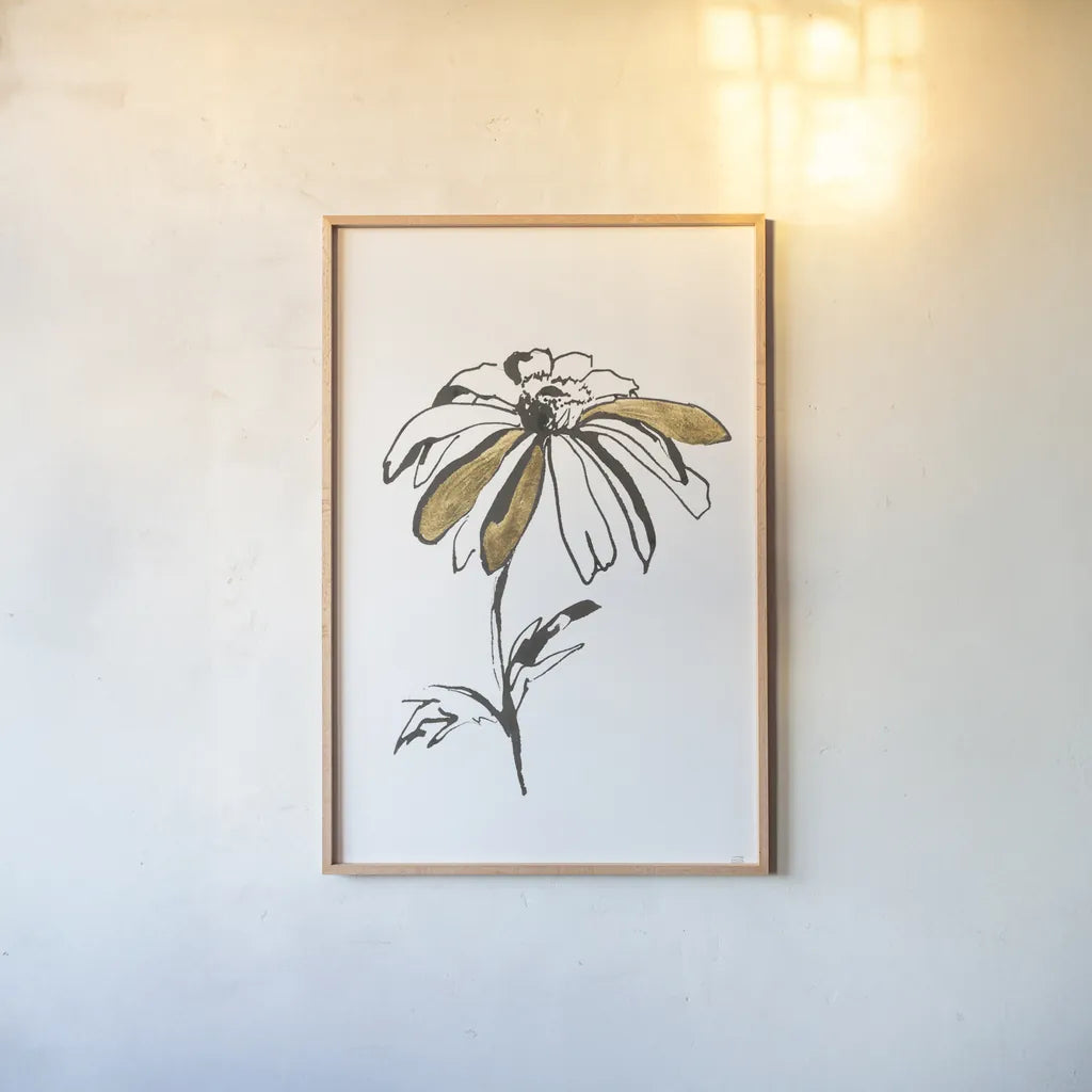 Leafed I by Chris Paschke. shown as a paper print in a natural frame. Available as a archival giclee rolled canvas, fine art paper, or poster print. SKU 64196h.