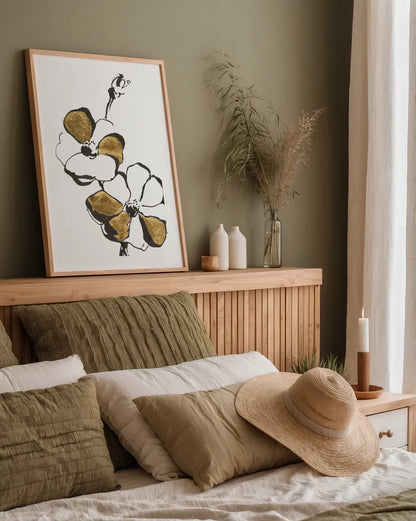 Leafed IV by Chris Paschke. shown as a paper print in a natural frame. Available as a archival giclee rolled canvas, fine art paper, or poster print. SKU 64199h.