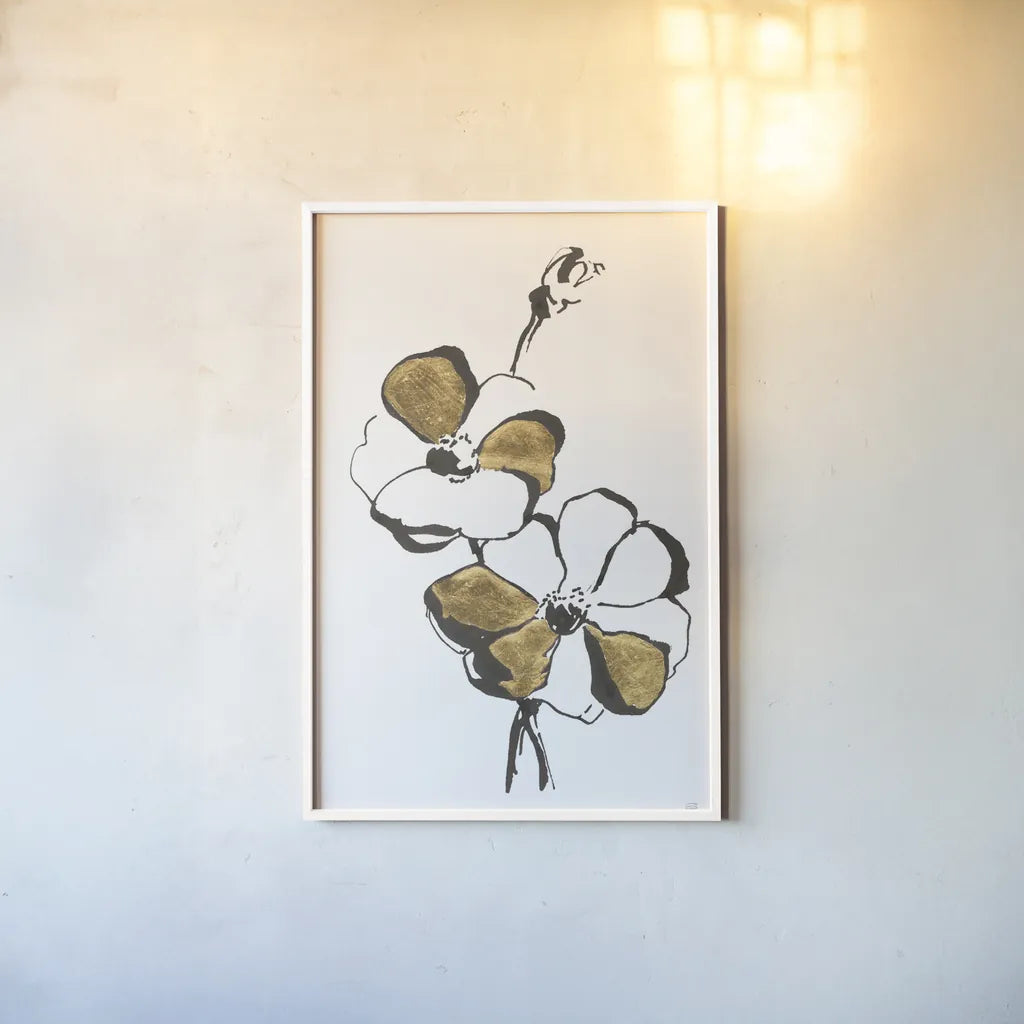 Leafed IV by Chris Paschke. shown as a paper print in a white frame. Available as a archival giclee rolled canvas, fine art paper, or poster print. SKU 64199h.