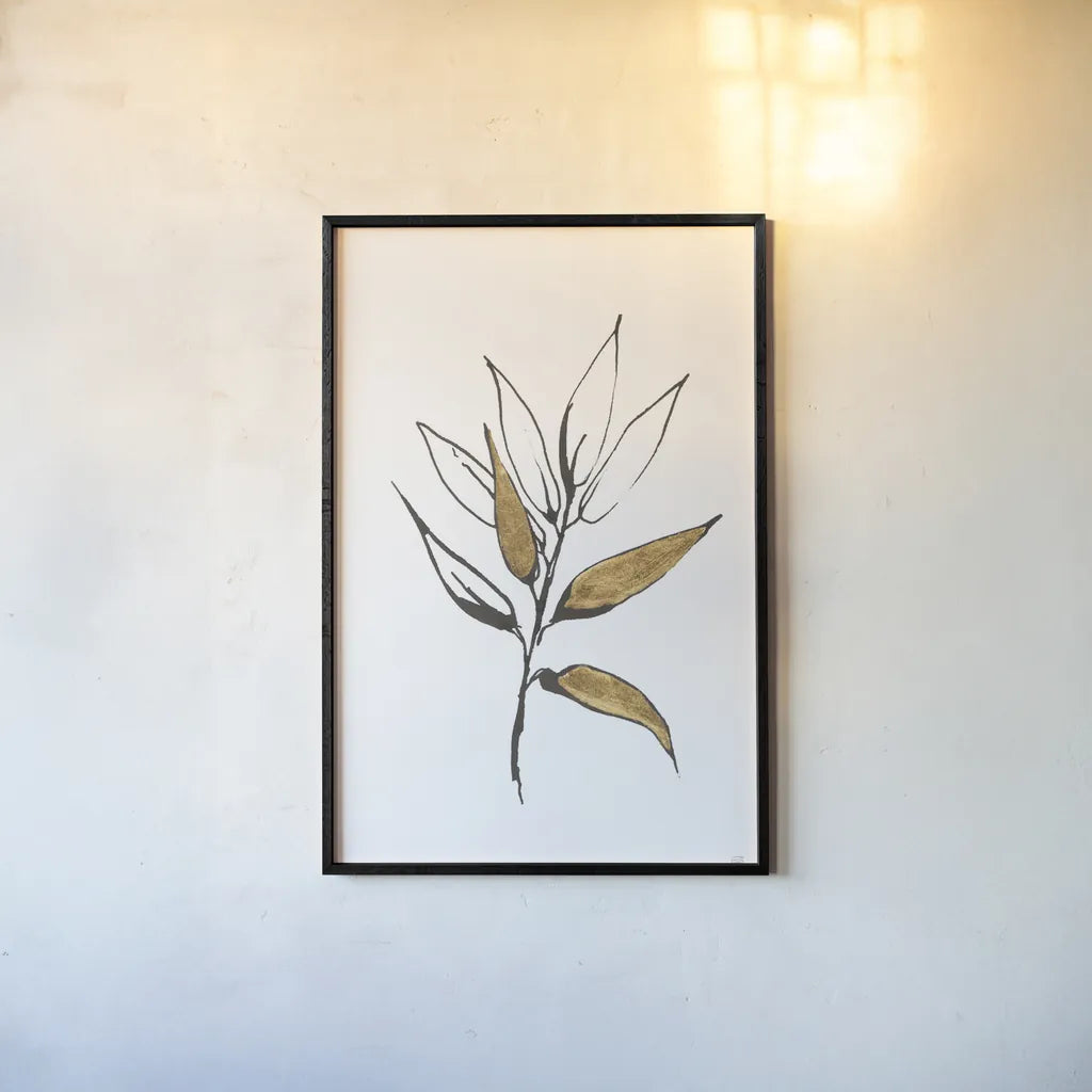 Leafed VI by Chris Paschke. shown as a paper print in a black flame. Available as a archival giclee rolled canvas, fine art paper, or poster print. SKU 64201h.