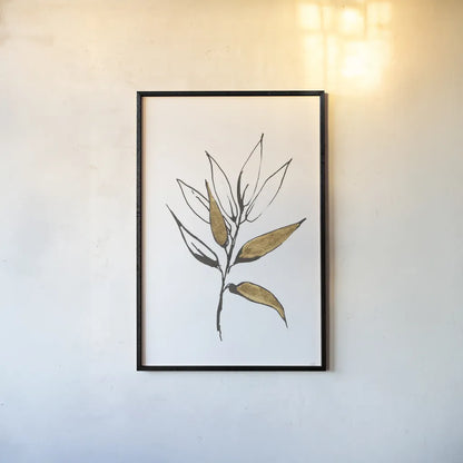 Leafed VI by Chris Paschke. shown as a paper print in a black flame. Available as a archival giclee rolled canvas, fine art paper, or poster print. SKU 64201h.