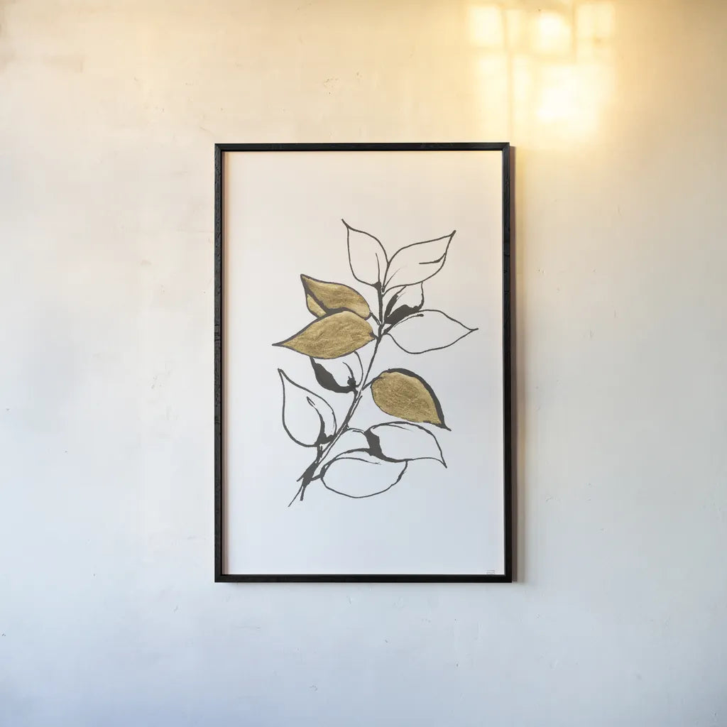 Leafed VII by Chris Paschke. shown as a paper print in a black flame. Available as a archival giclee rolled canvas, fine art paper, or poster print. SKU 64202h.