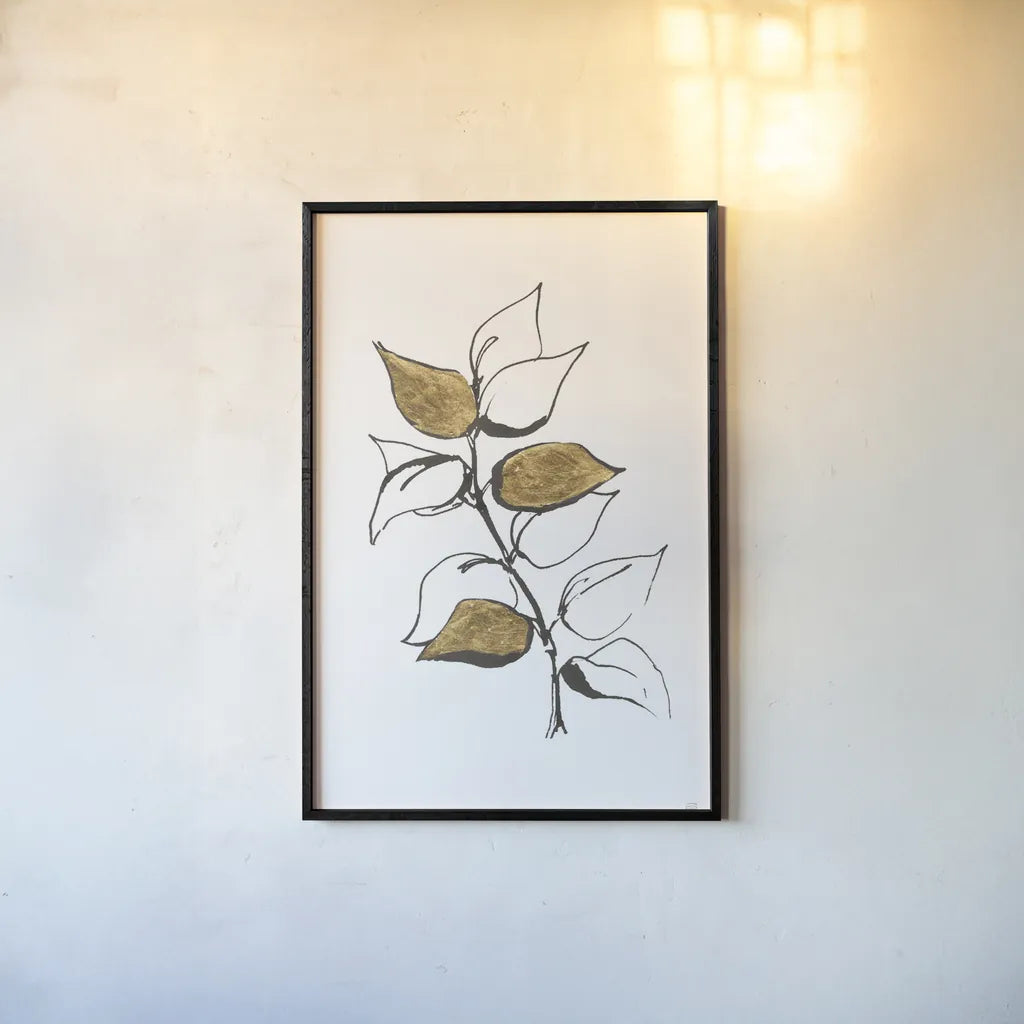 Leafed VIII by Chris Paschke. shown as a paper print in a black flame. Available as a archival giclee rolled canvas, fine art paper, or poster print. SKU 64203h.