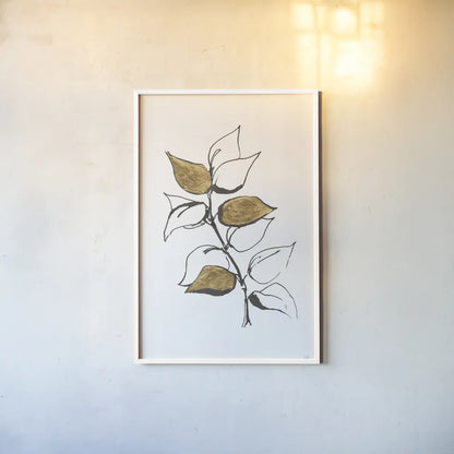 Leafed VIII by Chris Paschke. shown as a paper print in a white frame. Available as a archival giclee rolled canvas, fine art paper, or poster print. SKU 64203h.