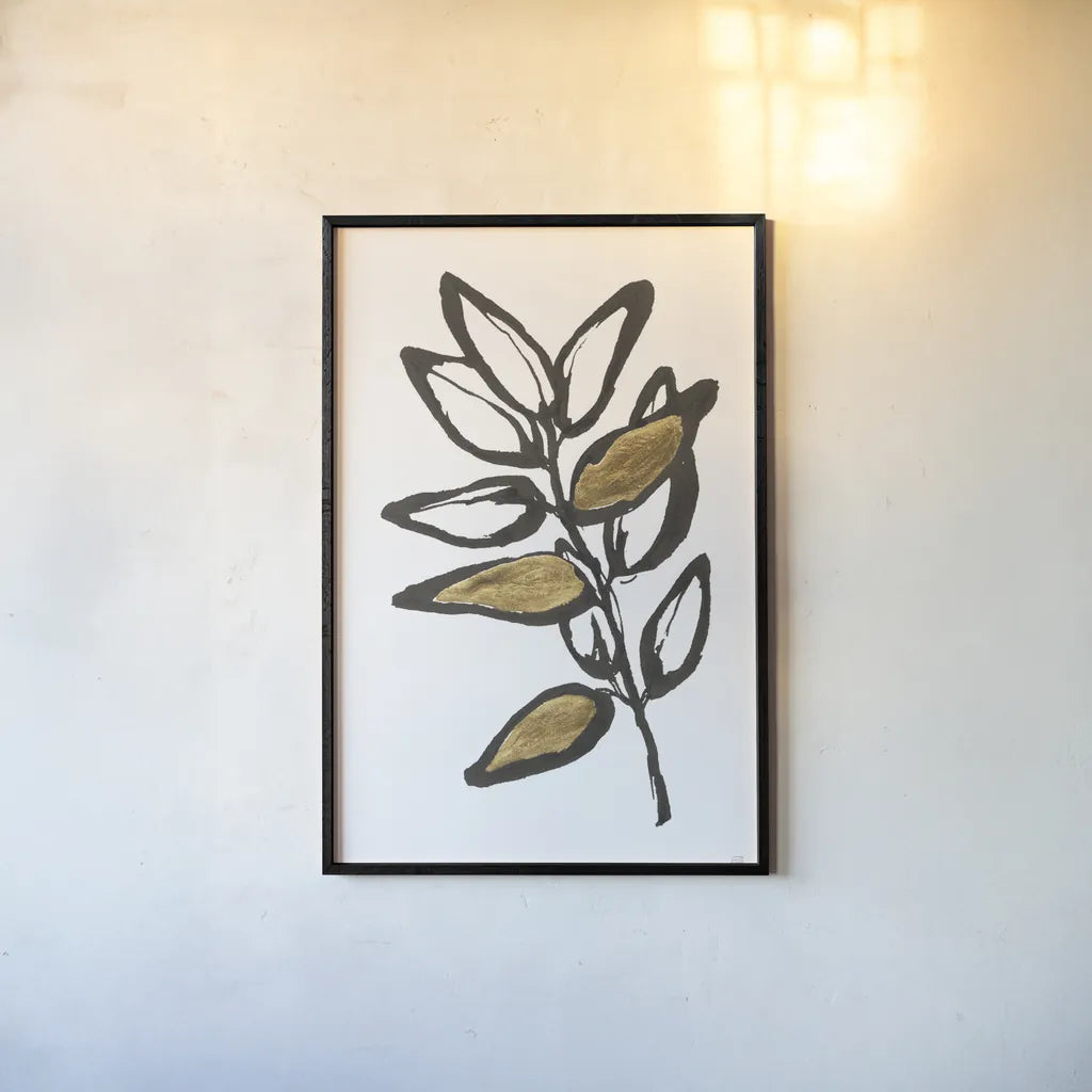 Leafed X by Chris Paschke. shown as a paper print in a black flame. Available as a archival giclee rolled canvas, fine art paper, or poster print. SKU 64205h.