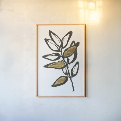 Leafed X by Chris Paschke. shown as a paper print in a natural frame. Available as a archival giclee rolled canvas, fine art paper, or poster print. SKU 64205h.